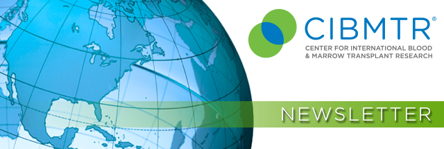 CIBMTR Newsletter Graphic with Globe and Logo